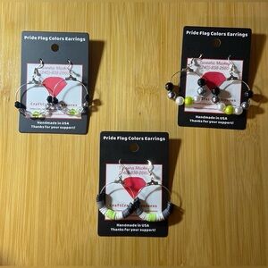 Agender Flag Colors Hoop Earrings